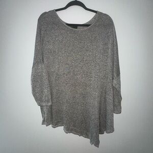 Lane Bryant Heather Gray Asymmetrical Knit Top